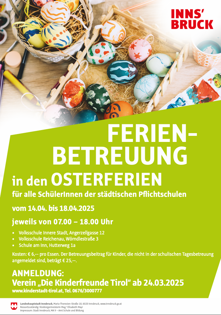 Ferienbetreuung in den Osterferien