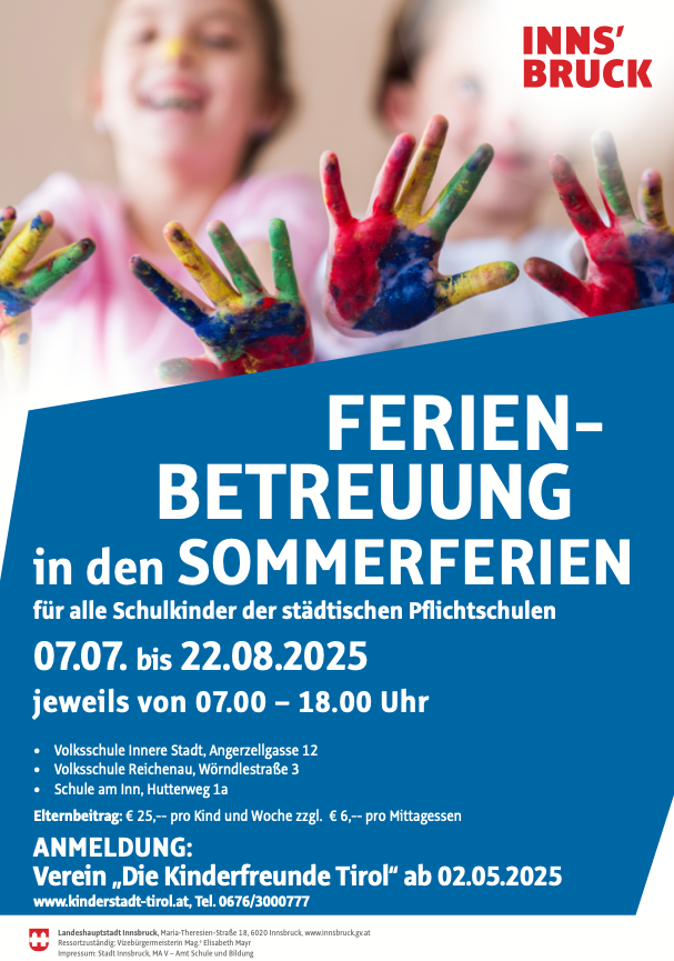 Ferienbetreuung in den Sommerferien