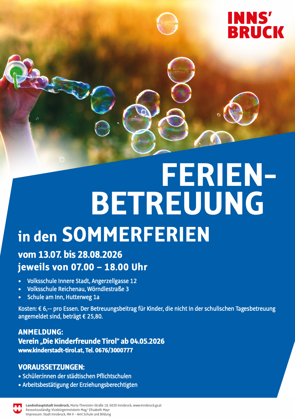 Ferienbetreuung in den Semesterferien